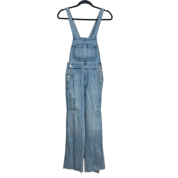 Joe’s Denim Overalls Size Extra Small Captivate Wide Leg Cropped Raw Hem - Picture 2 of 9